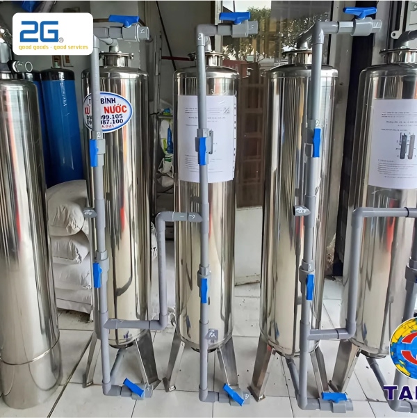 Bình lọc inox có khả năng chống ăn mòn, chịu áp lực cao.